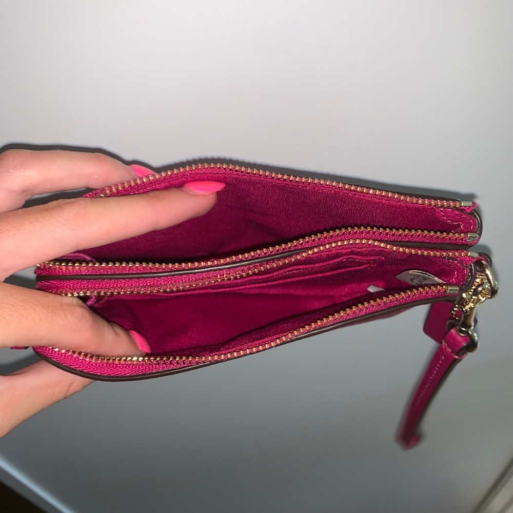 Hot pink coach wristlet wallet